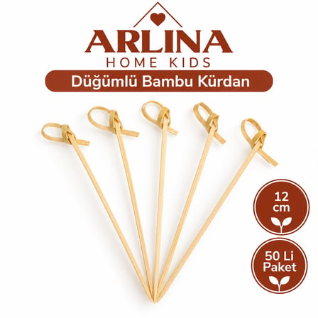 Düğümlü Bambu  Sunum Kürdan 12 CM 50'li Paket