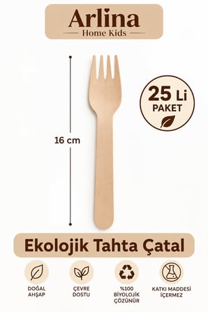 16 Cm  Tahta Çatal 25 Li