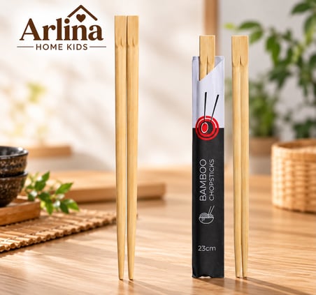Arlina Home Kids Bambu Çin Yemeği Çubuğu 23 cm 25'li Paket