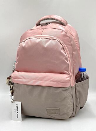  Pudra Vizon Suya Dayanıklı Saten Kumaş Büyük Boy Unisex Sırt Seyahat Okul Çantası / 1601