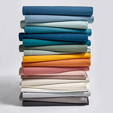 Maki Home %100 Pamuklu Fuşya 160x240 Tek Kişilik Yataklara Uygun Lastiksiz Düz Çarşaf