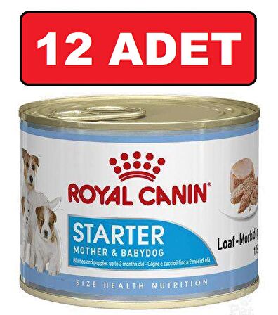 Royal canin starter yavru gebe emziren köpek konservesi 12 adet x 195 gr mother baby dog