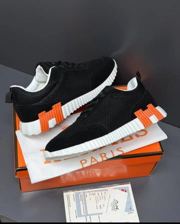 Hermes Paris Petekli Süet Siyah Erkek Sneaker