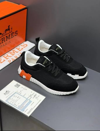 Hermes Paris Petekli Süet Siyah Erkek Sneaker