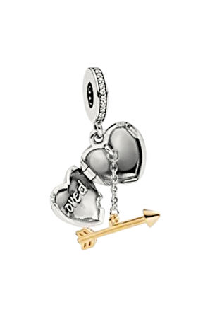 Açılabilir Aşık Kalp ve Ok Charm