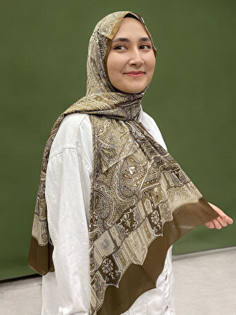 ARMANDA ETHNIC VUAL ŞAL - KAHVERENGİ - 4456-05