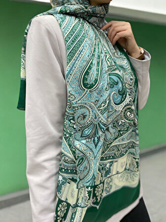 ARMANDA ETHNIC VUAL ŞAL - YEŞİL - 4456-09