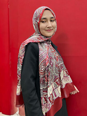 ARMANDA ETHNIC VUAL ŞAL - KIRMIZI - 4456-14