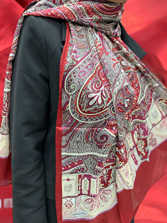 ARMANDA ETHNIC VUAL ŞAL - KIRMIZI - 4456-14