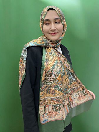 ARMANDA ETHNIC VUAL ŞAL - YEŞİL - 4456-16