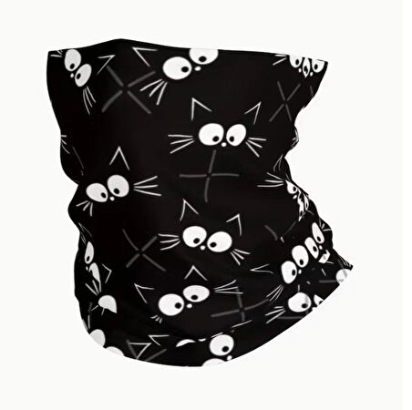 Kedi Desenli Buff / Boyunluk