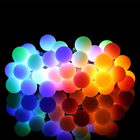 Solar Güneş Enerjili Dış Bahçe Top Aydınlatma 5Metre 50 Led Çok Renkli