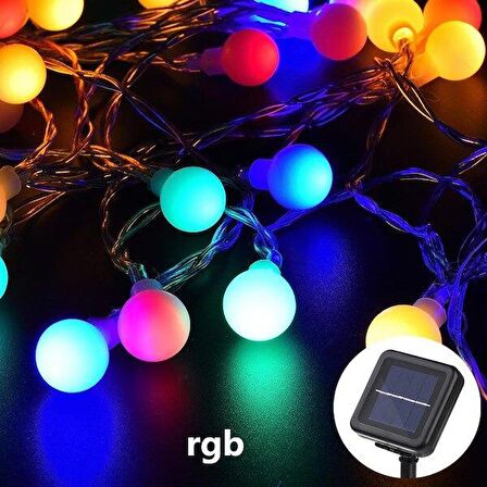 Solar Güneş Enerjili Dış Bahçe Top Aydınlatma 5Metre 50 Led Çok Renkli