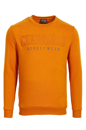 Erkek Hardal Yüksek Dokumalı Slim Fit Bisiklet Yaka Şardonlu SweatShirt NCS JEANS 1604