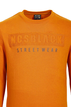 Erkek Hardal Yüksek Dokumalı Slim Fit Bisiklet Yaka Şardonlu SweatShirt NCS JEANS 1604