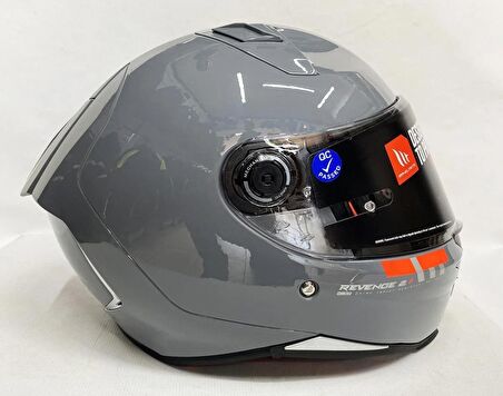 MT Kask Mt Revenge 2 S A12 Motosiklet Kaskı Parlak Gri L