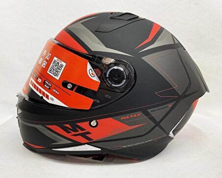 MT Kask Mt Revenge 2 S Hatax B5 Motosiklet Kaskı Kırmızı - Mat Siyah XL