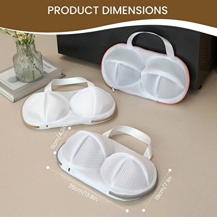 Pratikus Yükseltilmiş Sütyen Çamaşır Torbası – Sütyenleri Deformasyondan Koruyan Kalın File Torba, Makinede Güvenli Yıkama ve Kurutma, Dayanıklı Fermuarlı Tasarım