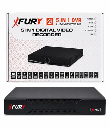 FURY 3 Kameralı 5MP Lens 1080P 6 Warm LED Renkli Gece Görüşlü Güvenlik Kamera Sistemi 320GB 1606