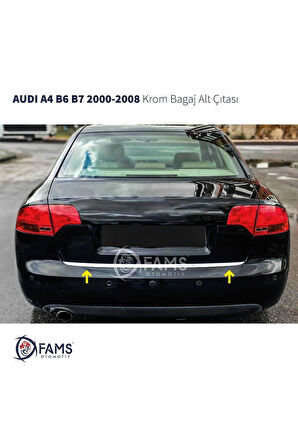 Audi A4 Uyumlu Krom Bagaj Alt Çıtası 2000-2008 Arası Paslanmaz Çelik