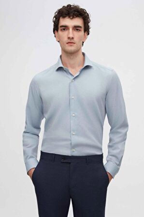 Ds Damat Slim Fit Mavi Italyan Yaka Gömlek 2HF02ORT3185