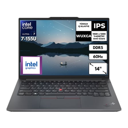 Lenovo Thinkpad E14 G6 Ultra 7-155U 32 GB 512 GB SSD Intel Graphics 14" Wuxga Windows 11 Home Taşınabilir Bilgisayar 21M8S0LRTXAT37