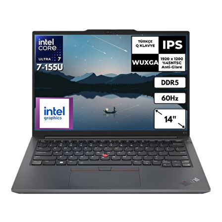 Lenovo Thinkpad E14 G6 Ultra 7-155U 64 GB 2 TBSSD Intel Graphics 14" Wuxga Windows 11 Home Taşınabilir Bilgisayar 21M8S0LRTXAT49
