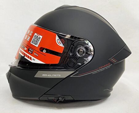 Mt Genesis A1 Güneş VizörlüÇene Açılır Motosiklet Kaskı Mat Siyah L