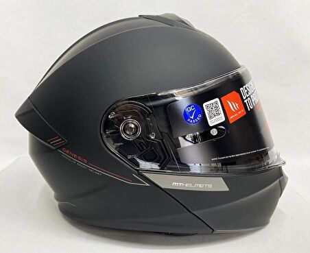 Mt Genesis A1 Güneş VizörlüÇene Açılır Motosiklet Kaskı Mat Siyah L