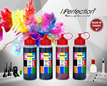 Perfection HP PSC Yazıcılara Uyumlu Kartuş Dolum Takımı 4 x 500 ML