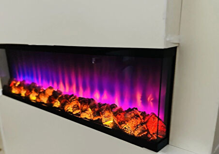 Elektrikli Dekoratif Yapay Şömine Bluetooht Sabit Çıtırtı 160X35X21 CM