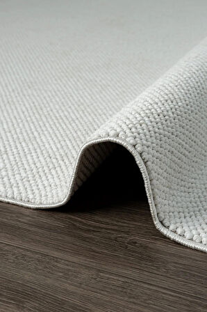 Beyaz Yumuşak Dokulu Halı Kilim Salon Mutfak Koridor Yolluk Dokuma Makine Halısı 043