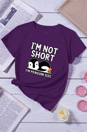 Unisex I'm Not Short Baskılı Tasarım Tshirt