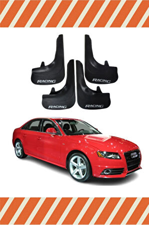 Audi A4 Racing yazılı 4’lü tozluk çamurluk paçalık kaliteli malzemeyle koruma sağlar
