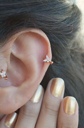 Rose Mini Kelebek Tragus Piercing
