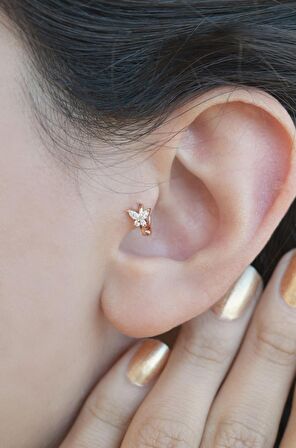Rose Mini Kelebek Tragus Piercing