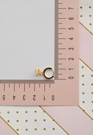 Sallantılı Halka Piercing Zirkon Gold Renk