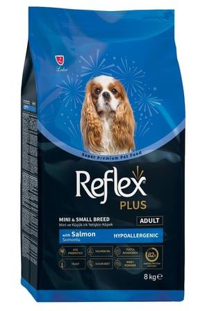 Reflex plus mini ve küçük ırk somonlu yetişkin köpek maması 8 kg