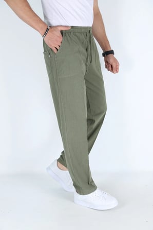 Asit Mavi Erkek Hambez Lastikli Rahat Kalıp Pamuk Eşofman Alt Pantalon