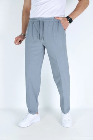 Asit Mavi Erkek Hambez Lastikli Rahat Kalıp Pamuk Eşofman Alt Pantalon