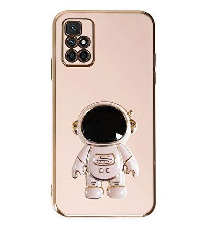 Gpack Xiaomi Redmi 10 2022 Kılıf Kamera Korumalı Astronot Desenli Standlı Silikon