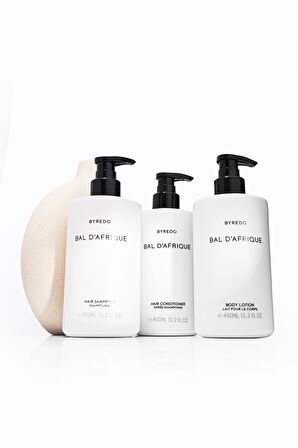 Byredo Bal D'afrique Hair Shampoo 450 ml + Hair Conditioner 450 ml + Body Lotion 450 ml