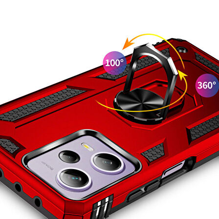 Gpack Xiaomi Redmi Note 12 Pro 5G Kılıf Vega Yüzüklü Silikon Tank KorumaNano