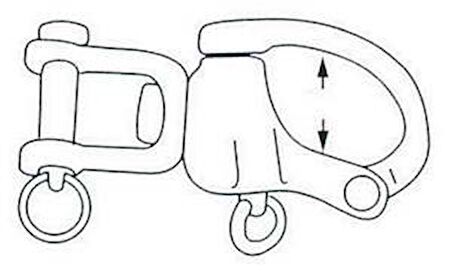 Snap shackle, AISI 316 paslanmaz çelik 70x12 mm
