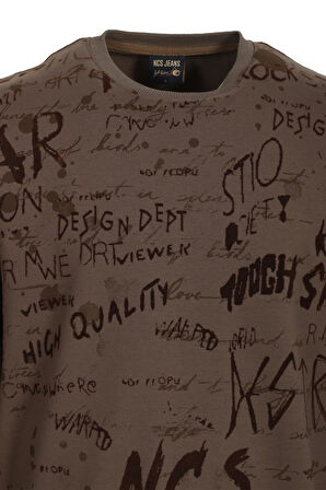 Erkek Baskılı Bisiklet Yaka Relaxed Fit 3 Iplik Pamuk Karışımlı Sweatshirt NCS JEANS 1615