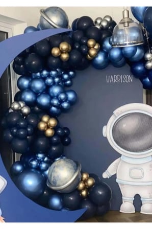 Zincir Balon Seti Krom Gold-Krom Gümüş-Krom Mavi-Gece Mavisi 100 Adet +Balon Şeridi 