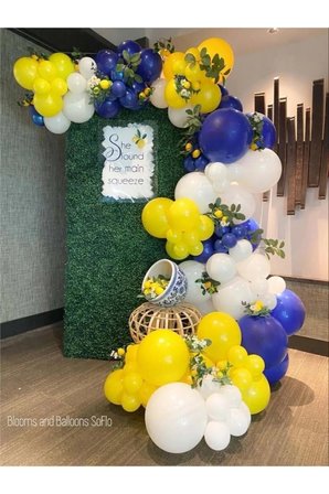 Zincir Balon Seti Sarı-Lacivert-Beyaz 3 Renk 100 Adet +Balon Şeridi 