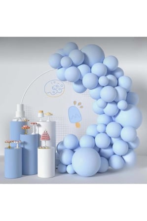 Zincir Balon Seti Makaron Mavi 60 Adet +Balon Şeridi 