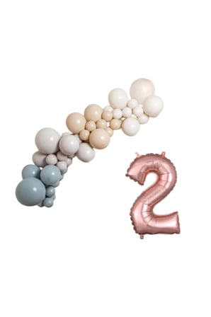 MiniZincirBalonSeti FırtınaMavisi-Duman-ÇölKumu-R.Beyaz+2 34inç RoseFolyoBalon 30Adet+BalonŞerid