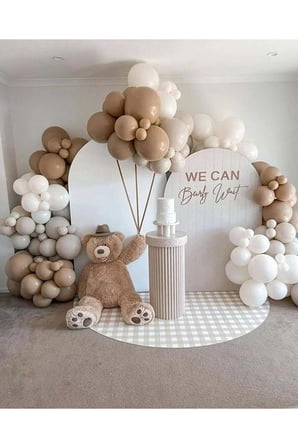 Zincir Balon Seti Çöl Kumu-Deniz Kumu-Beyaz 3 Renk 60 Adet + Balon Şeridi 